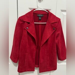 NWOT NYCC Red Open Front 3/4 Sleeve Red Blazer Jacket Women's Size Small